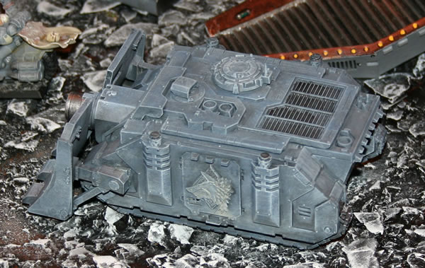 Forgeworld Vindicator, it is part of Mike Sharpe's superb Space Wolves army, which was on show at GamesDay 2006.