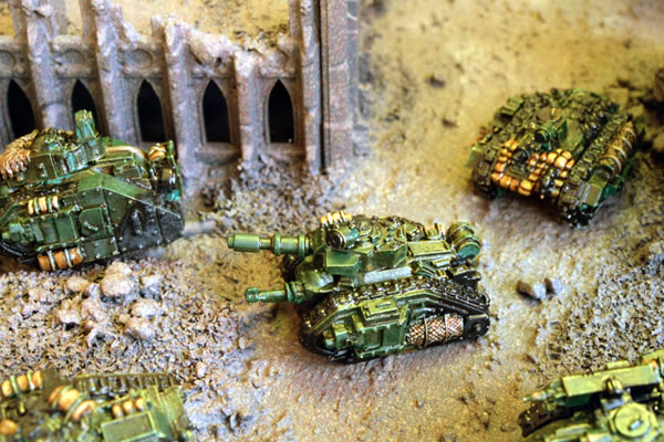 Imperial Guard Armoured Vehicles on the move.