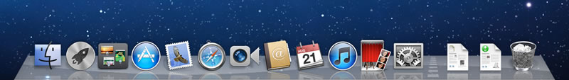 The Dock is the bar of icons that sits at the bottom or side of the screen. It provides easy access to some of the Apple applications on the Mac. It also displays the applications that are currently running.
