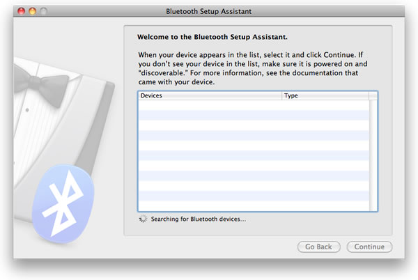 From the Bluetooth menu in the menu bar, click Set Up Bluetooth Device...