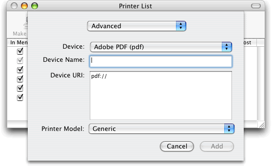 Where you click the drop down box to see Windows Printing, IP Printing, etc... you should now see an entry called Advanced.