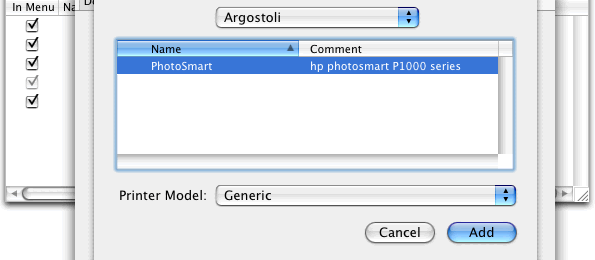 Select the printer but do not click Add.