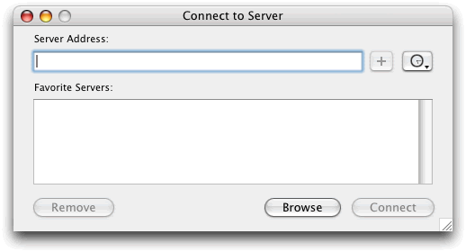 Finder -> Go -> Connect to Server