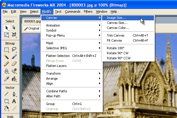 In this example, we are going to resize the image to 300 x 200.