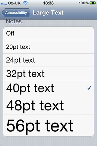You can change the size of the text to various sizes from 20pt to 56pt.