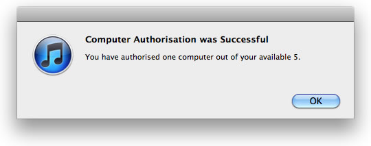 When you look at your account page, you can see how many computers are authorized to play iTunes protected content.