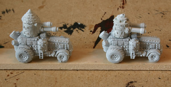 These models are starting off from Ork Flakwagons. 