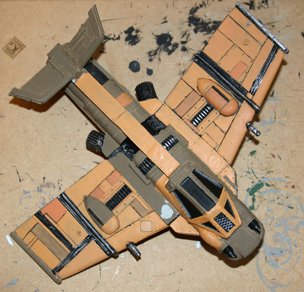 As you can see from this next photograph I have painted a lot more of the top of the fuselage.   