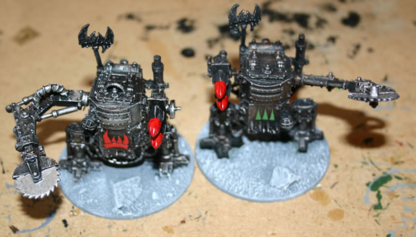 Though I have played a few games with my Killa Kans I have taken them back into the paintshop and added some more details.