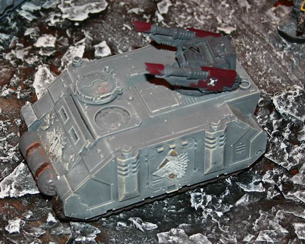 Forgeworld Razorback, it is part of Mike Sharpe's superb Space Wolves army, which was on show at GamesDay 2006.