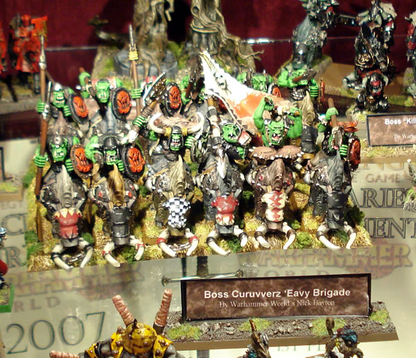 Orc Boar Boyz - from a display cabinet in Warhammer World 