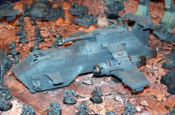 Space Wolves Space Marine Thunderhawk Gunship, part of a fantastic display at GamesDay 2008.