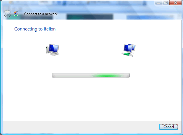 Then the computer will attempt to connect to the Airport network.