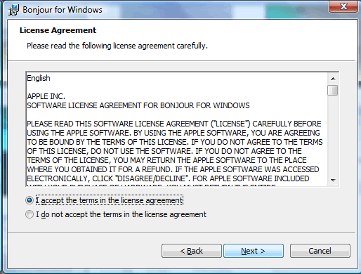 Bonjour for Windows