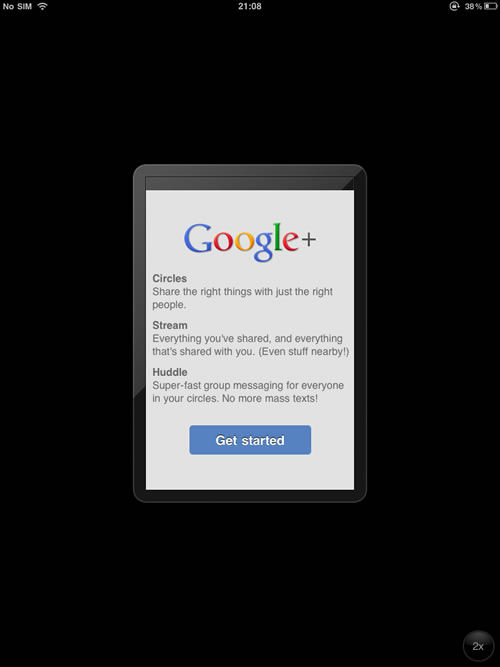 You have now (temporarily installed) the Google+ App on your iPad. As an app designed for the iPhone it will not work with the native iPad resolution so either use it as below or use the 2+ button.