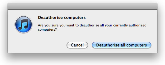 When you look at your account page, you can see how many computers are authorized to play iTunes protected content.